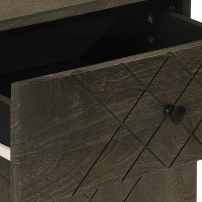 Nattbord Sengbord Svart 50x33x60 cm heltre mango