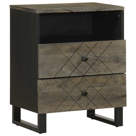 Nattbord Sengbord Svart 50x33x62 cm heltre mangotre