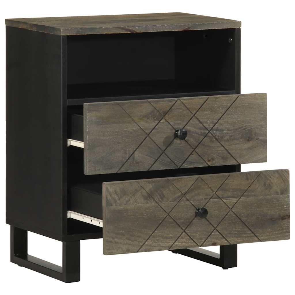 Nattbord Sengbord Svart 50x33x62 cm heltre mangotre