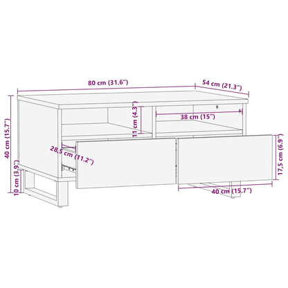 Salongbord Sofabord Svart 80x54x40 cm heltre furu