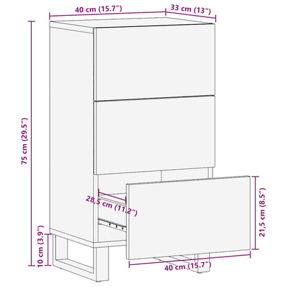 Skjenk Svart 40x33x75 cm heltre mango