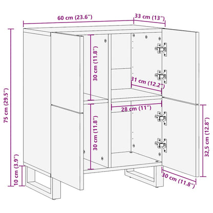 Skjenk Svart 60x33x75 cm heltre mango