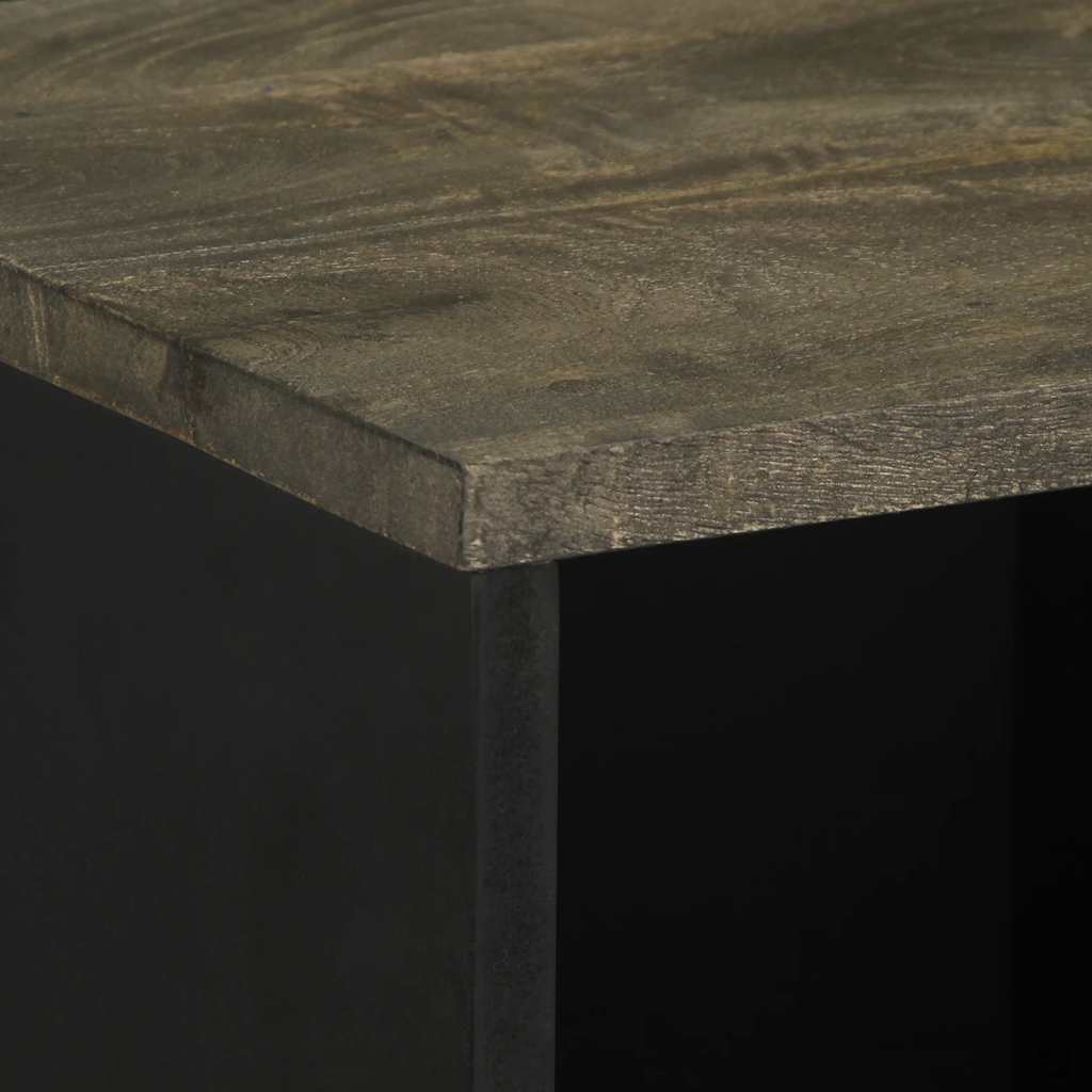 Skjenk Svart 80x33x75 cm heltre mango