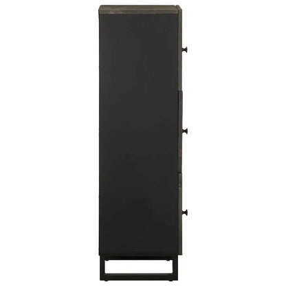 Skap Svart 40x33x110 cm heltre mango