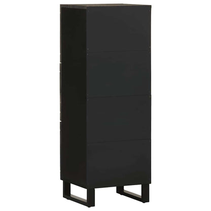 Skap Svart 40x33x110 cm heltre mango