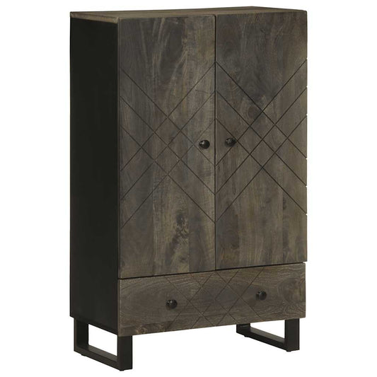 Skap Svart 60x33x100 cm heltre mango