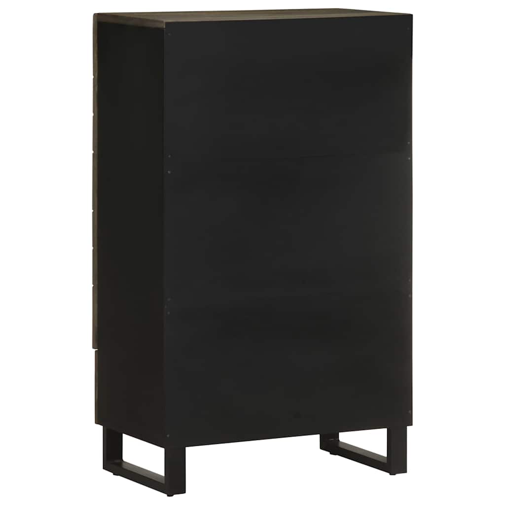 Skap Svart 60x33x100 cm heltre mango