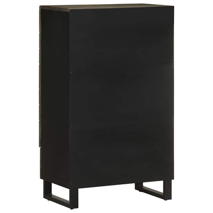 Skap Svart 60x33x100 cm heltre mango
