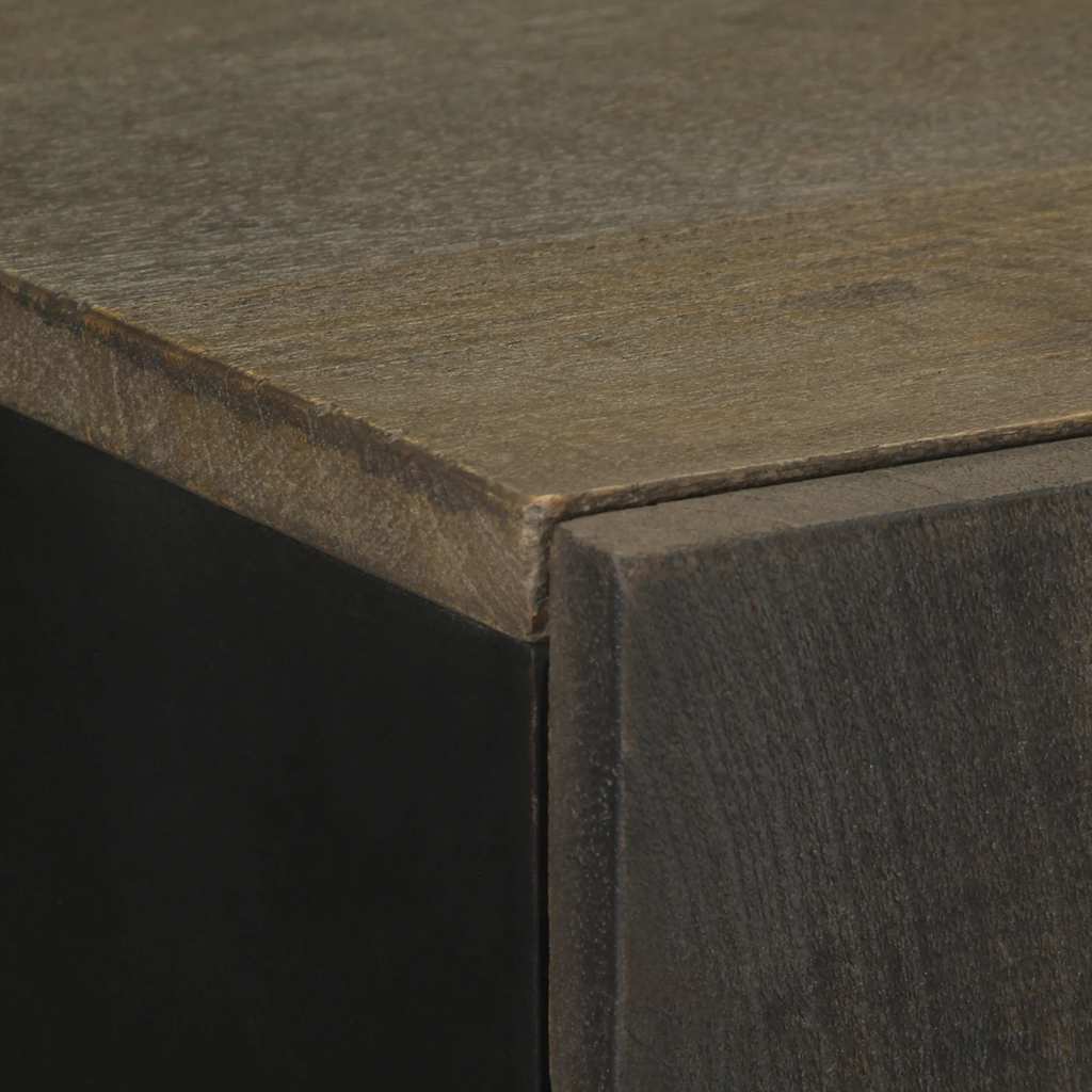 Skap Svart 60x33x100 cm heltre mango
