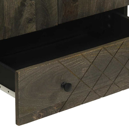 Skap Svart 60x33x100 cm heltre mango