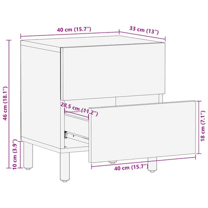 Nattbord Sengbord Tre heltre mangotre Brun 40x33x46 cm