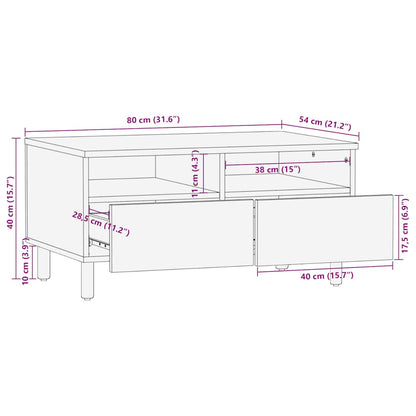 Salongbord Sofabord Brun 80x54x40 cm heltre mango