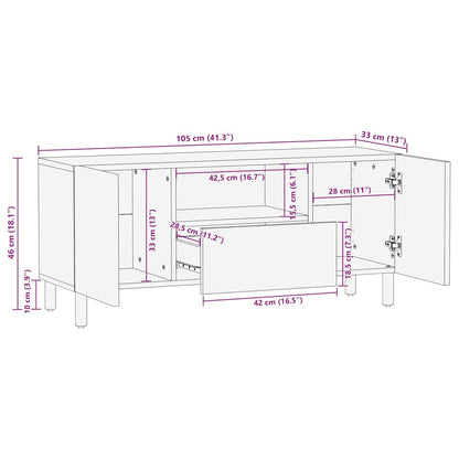 TV-Møbel Brun Tv-benk 105x33x46 cm heltre mango
