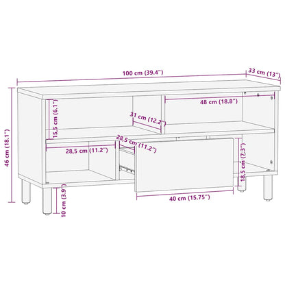 TV-Møbel Brun Tv-benk 100x33x46 cm heltre mango
