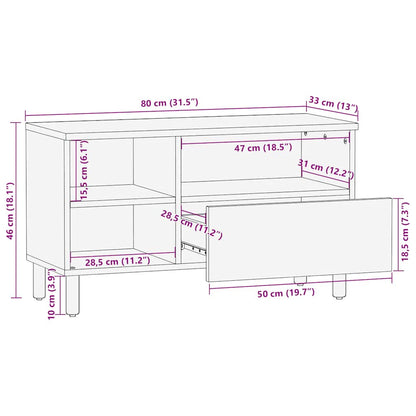 TV-Møbel Brun Tv-benk 80x33x46 cm heltre mango