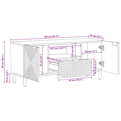 TV-Møbel Tre Solid akasietre 105 x 33,5 x 46 cm