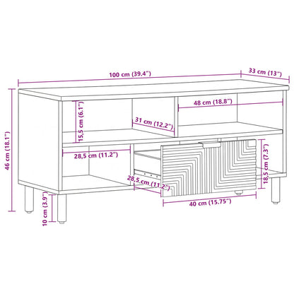 TV-Møbel Tre Solid akasietre 100 x 33,5 x 46 cm