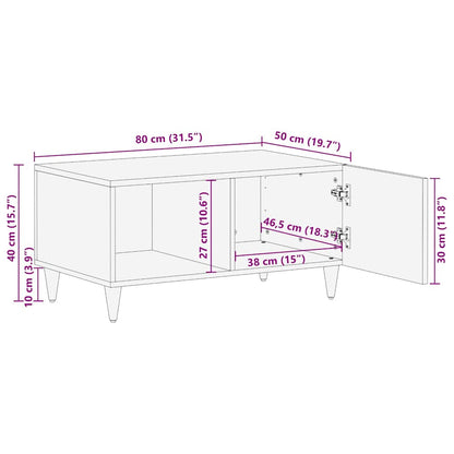 Salongbord Sofabord Tre heltre furu lysegrå 80x50x40 cm