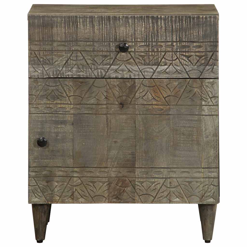 Nattbord Sengbord Tre heltre mangotre lysegrå 50x33x60 cm