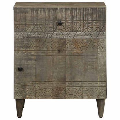 Nattbord Sengbord Tre heltre mangotre lysegrå 50x33x60 cm