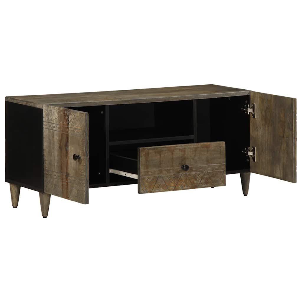 TV-Møbel Grå Tv-benk lysegrå 105x33,5x46 cm heltre mango
