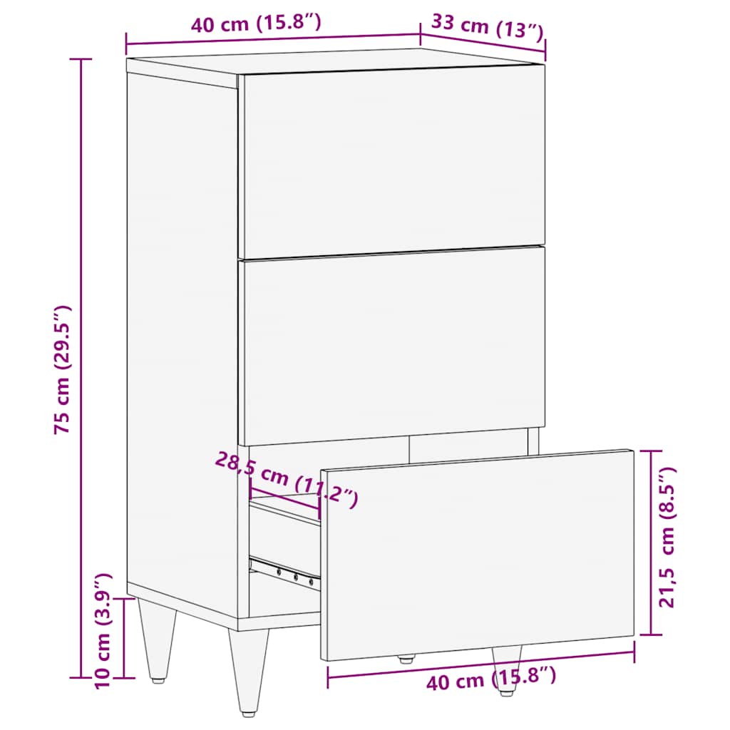 Skjenk Tre heltre mango 40x33x75 cm