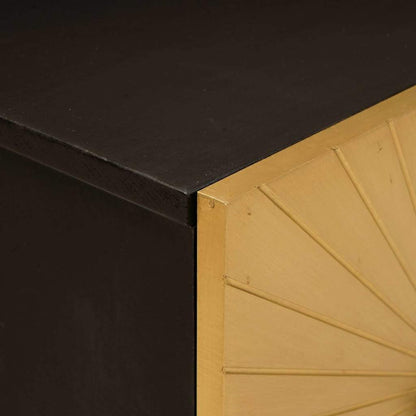 Nattbord Sengbord Svart med skuff Gull 40 x 33.5 x 46 cm heltre mango