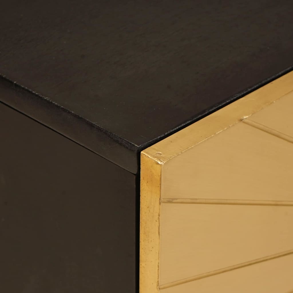 TV-Møbel Tre TV-Skap med hylle med lagring Svart og Gull heltre mango