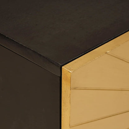 TV-Møbel Tre TV-Skap med hylle med lagring Svart og Gull heltre mango