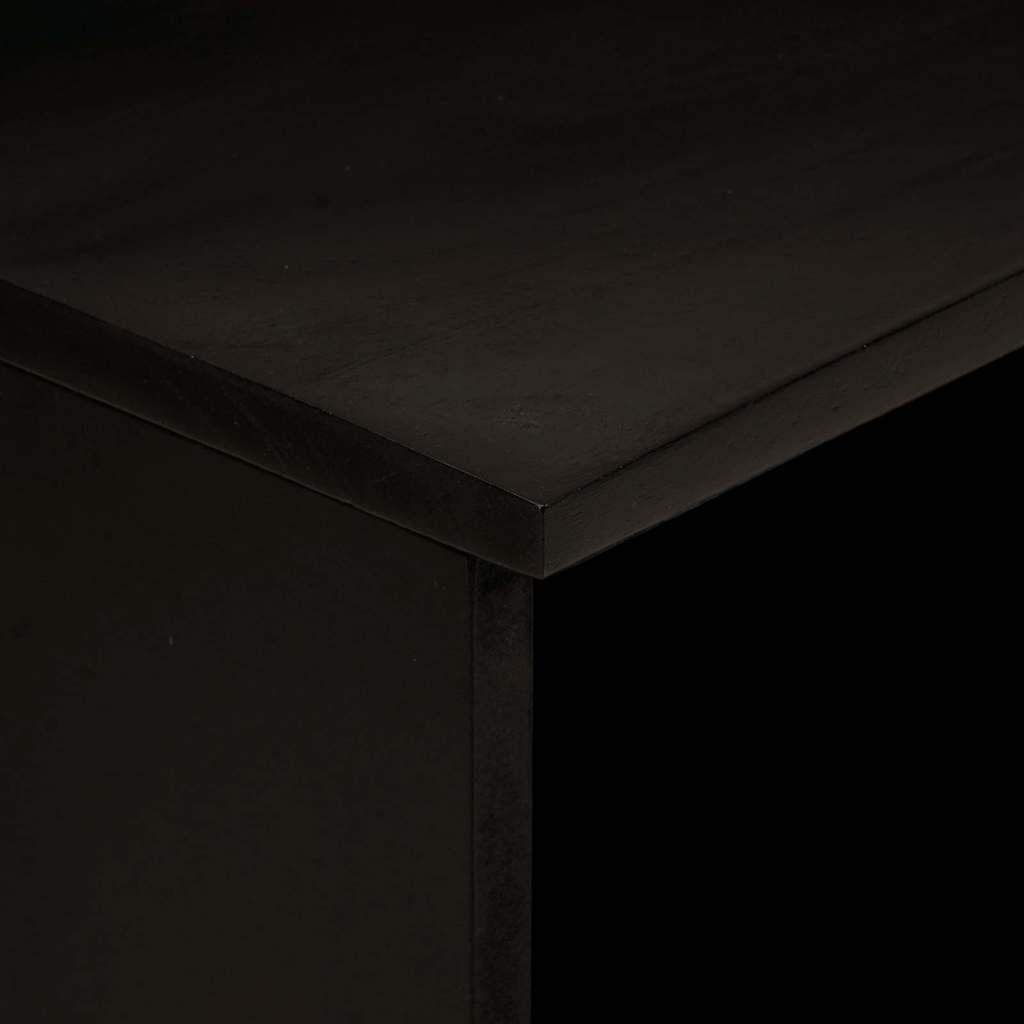 Nattbord Sengbord Svart med skuff Gull 40 x 33 x 46 cm heltre mango