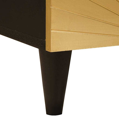 Nattbord Sengbord Svart med skuff Gull 40 x 33 x 46 cm heltre mango