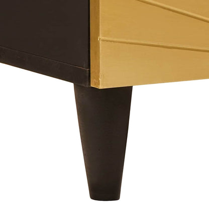 Nattbord Sengbord Svart med skuff Gull 50 x 33 x 60 cm heltre mango