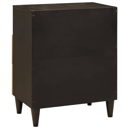 Nattbord Sengbord Svart med skuff Gull 50 x 33 x 60 cm heltre mango