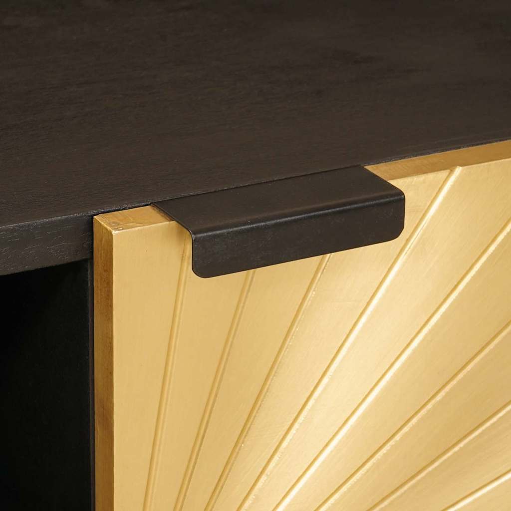 TV-Møbel Tre TV-Skap med hylle Svart og Gull 80 x 33 x 46 cm heltre mango