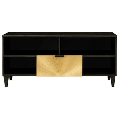 TV-Møbel Tre TV-Skap med skuff Svart og Gull 100 x 33 x 46 cm heltre mango