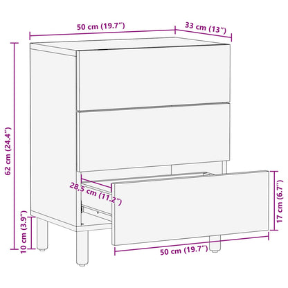 Nattbordskap med skuff Brun 50 x 33 x 62 cm Massiv mango tre