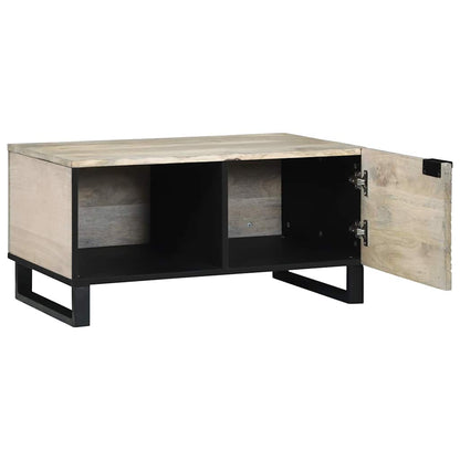 Kaffebord Beige og svart 80 x 50 x 40 cm Massivt akasietre