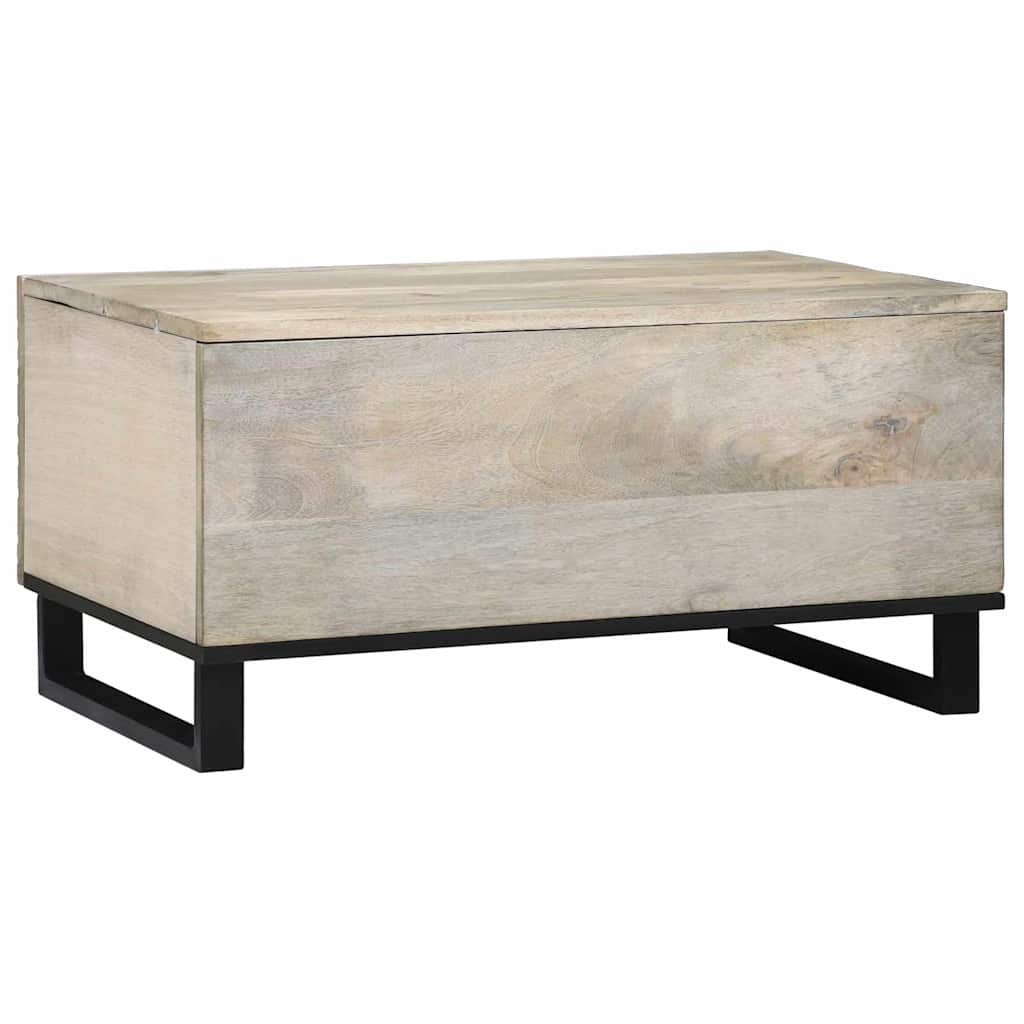 Kaffebord Beige og svart 80 x 50 x 40 cm Massivt akasietre