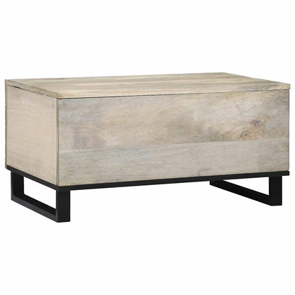 Kaffebord Beige og svart 80 x 50 x 40 cm Massivt akasietre