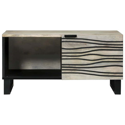 Kaffebord Beige og svart 80 x 50 x 40 cm Massivt akasietre