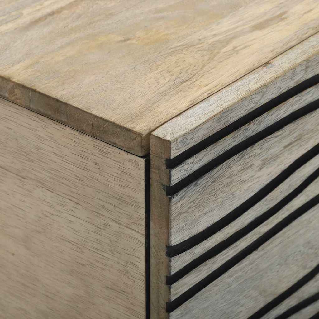 Kaffebord Beige og svart 80 x 50 x 40 cm Massivt akasietre