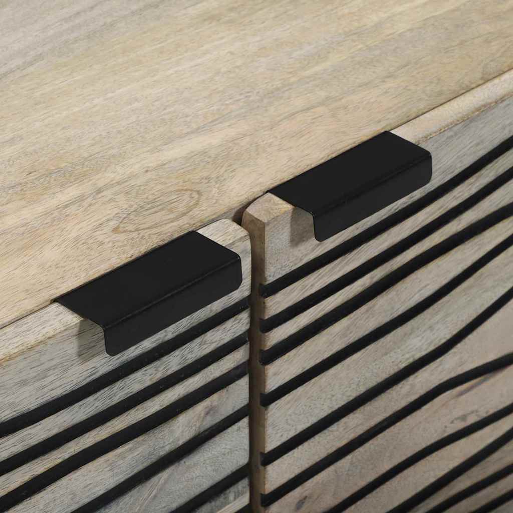 Kaffebord Beige og svart 80 x 50 x 40 cm Massivt akasietre