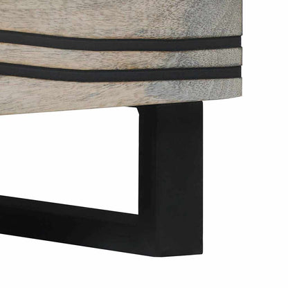 Kaffebord Beige og svart 80 x 50 x 40 cm Massivt akasietre