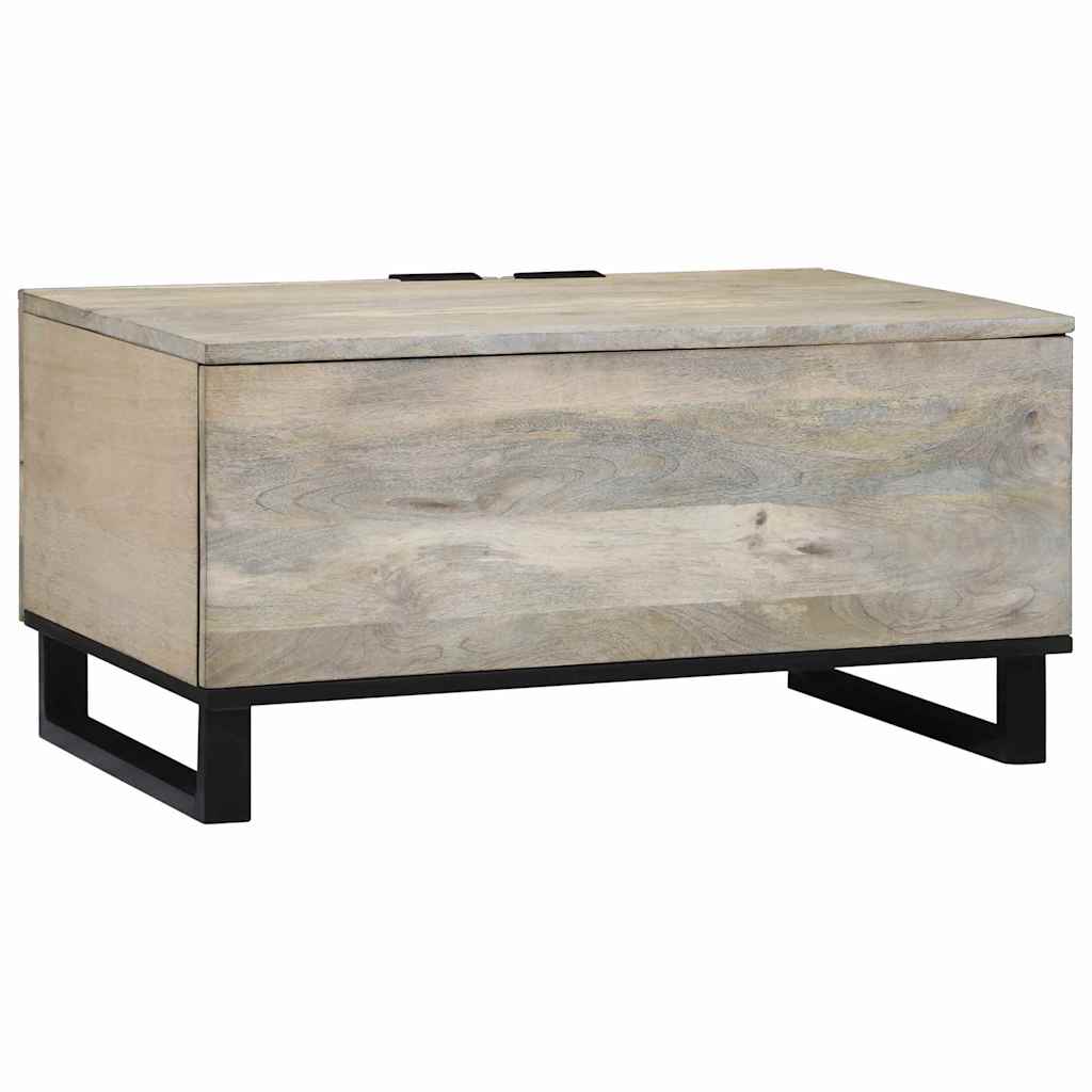 Kaffebord Beige og svart 80 x 50 x 40 cm Massivt akasietre