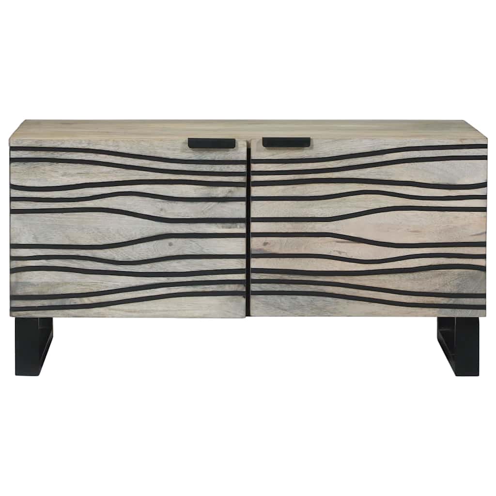 Kaffebord Beige og svart 80 x 50 x 40 cm Massivt akasietre