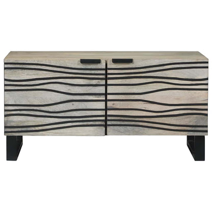 Kaffebord Beige og svart 80 x 50 x 40 cm Massivt akasietre