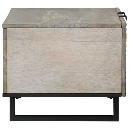 Kaffebord Beige og svart 80 x 50 x 40 cm Massivt akasietre