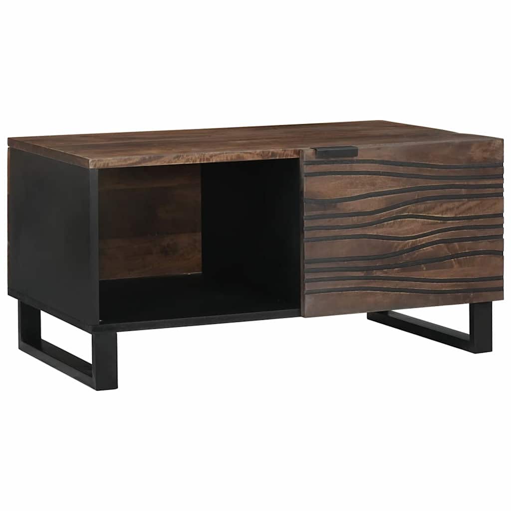 Kaffebord Brun og svart 80 x 50 x 40 cm Massivt akasietre