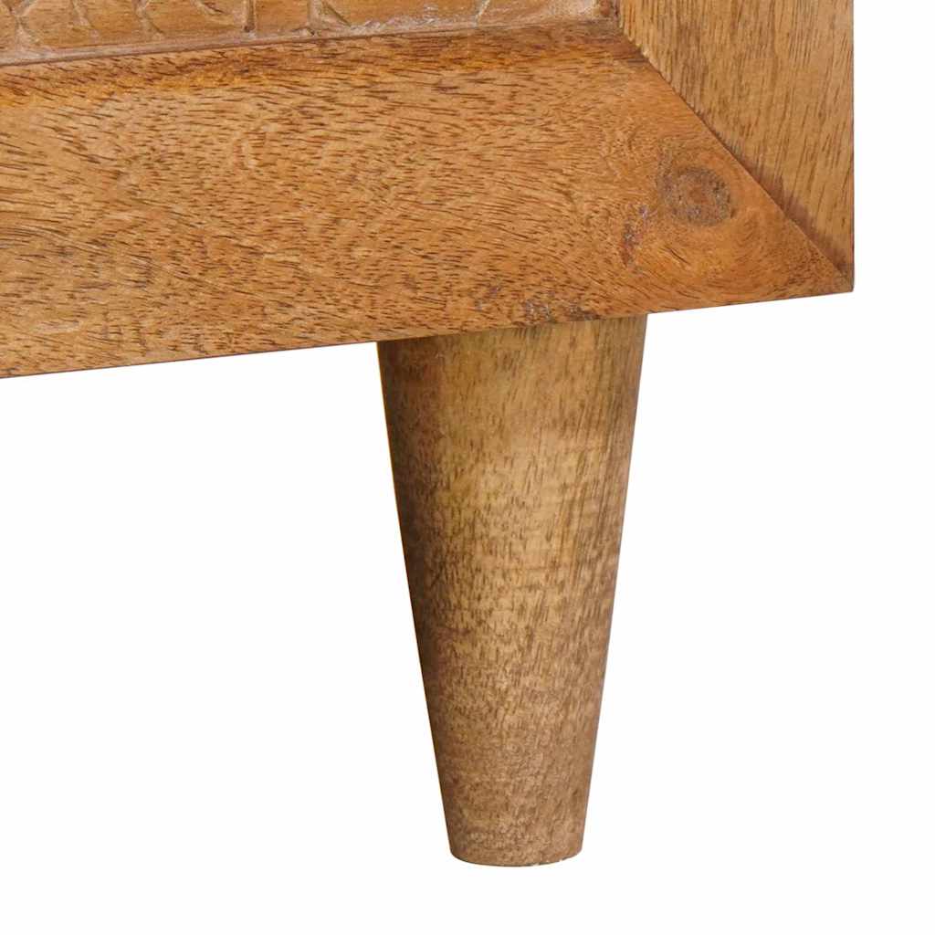 Salongbord Sofabord Brun Lysebrun med hylle 80 x 50 x 40 cm heltre mango