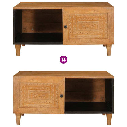 Salongbord Sofabord Brun Lysebrun med hylle 80 x 50 x 40 cm heltre mango